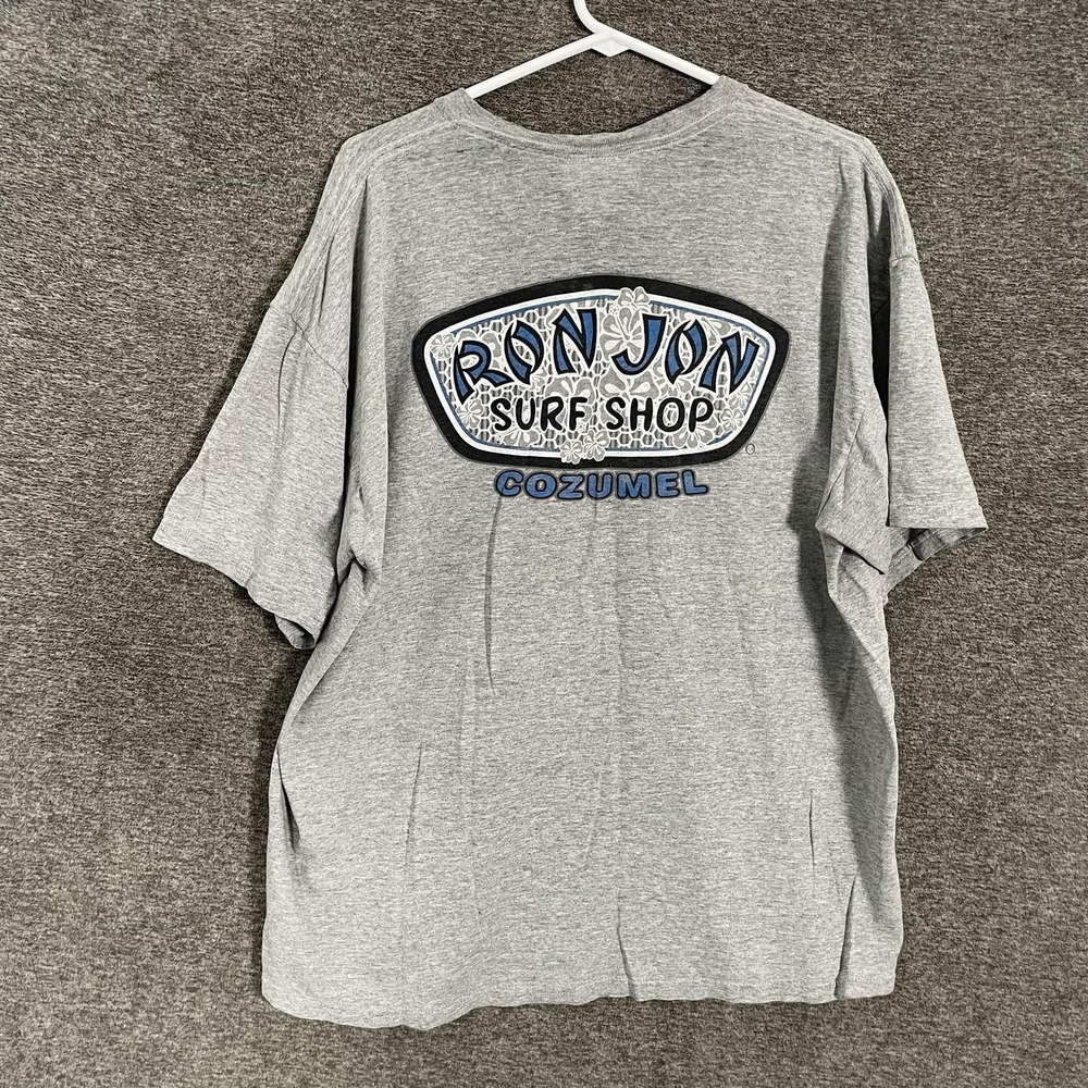 Ron Jon Surf Shop Shirt Mens XL Gray Cozumel Graphic Tee Surf Vintage Skate